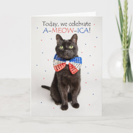 Tarjeta Festiva Feliz 4 de julio para cualquiera de los gatos patr