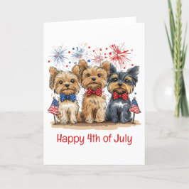 Tarjeta Festiva Feliz 4 De Julio Perros Terribles De Yorkshire