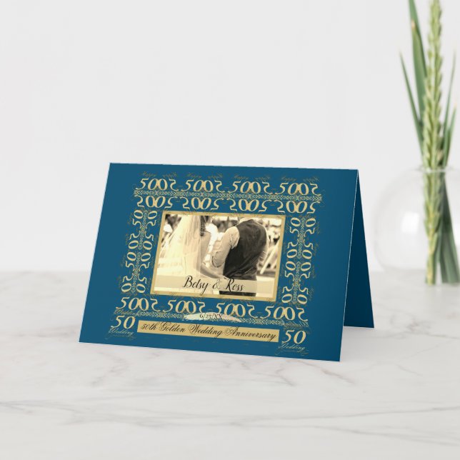 Tarjeta Festiva "Feliz 50 aniversario de Boda" Fotografía (Anverso)