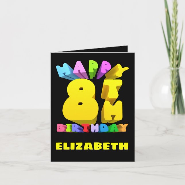 Tarjeta Festiva Feliz 8° cumpleaños (Anverso)