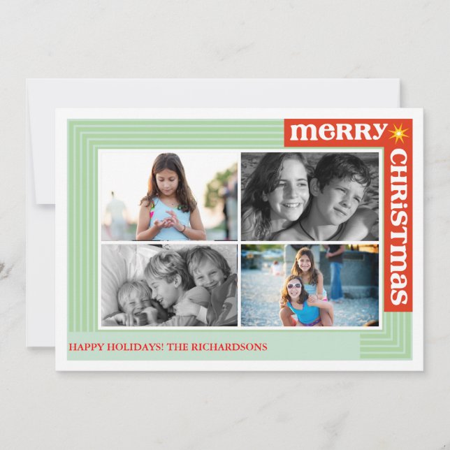 Tarjeta Festiva Feliz alrededor de x4 (Anverso)