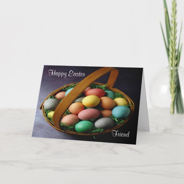 Tarjeta Festiva Feliz Amigo de Pascua (Anverso)