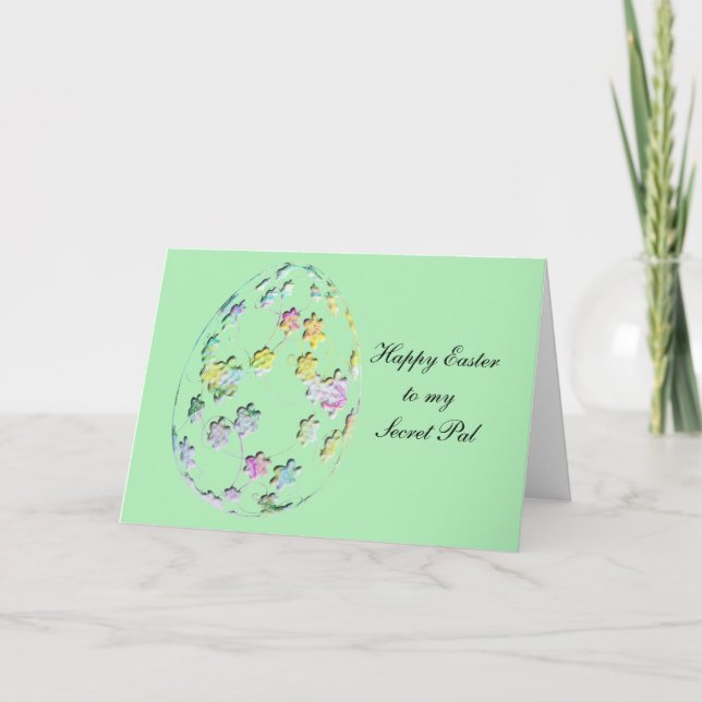 Tarjeta Festiva Feliz Amigo Secreto de Pascua (Anverso)