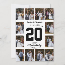 Tarjeta Festiva Feliz aniversario 12 collage de fotos