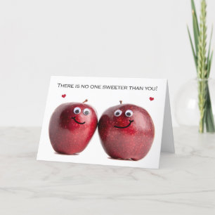 Tarjeta Festiva Feliz aniversario, dulce humor de pareja Apple