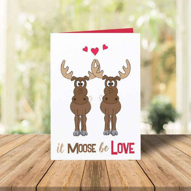 Tarjeta Festiva Feliz aniversario Moose be Love Cuidad Whimsical (Subido por el creador)