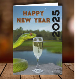 Tarjeta Festiva Feliz año de la serpiente de la madera, almuerzo c