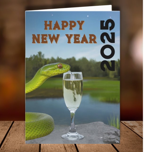 Tarjeta Festiva Feliz año de la serpiente de la madera, almuerzo c (Subido por el creador)