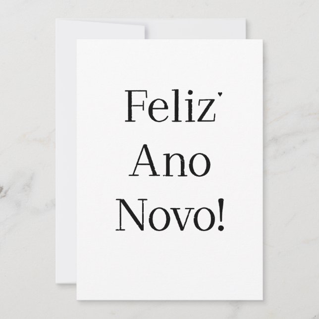Tarjeta Festiva Feliz Ano Novo - minimalistic typography card (Anverso)