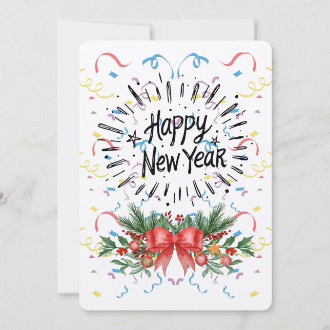 Tarjeta Festiva Feliz año nuevo (Anverso)