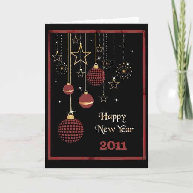 Tarjeta Festiva Feliz año nuevo (Anverso)