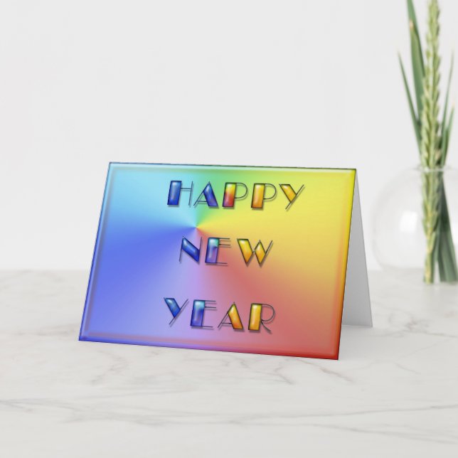Tarjeta Festiva Feliz Año Nuevo (Anverso)