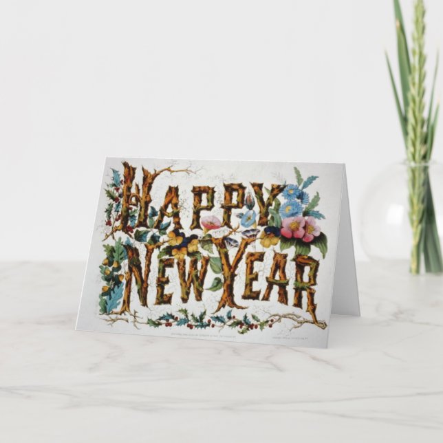 Tarjeta Festiva Feliz Año Nuevo (Anverso)