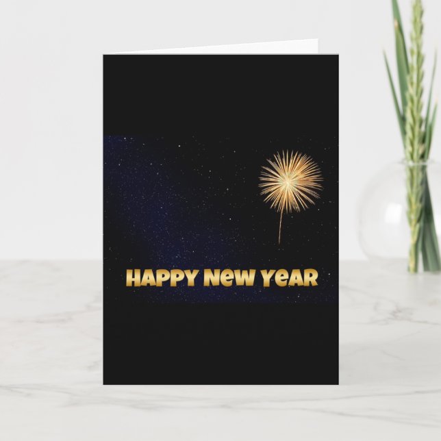 Tarjeta Festiva Feliz Año Nuevo (Anverso)