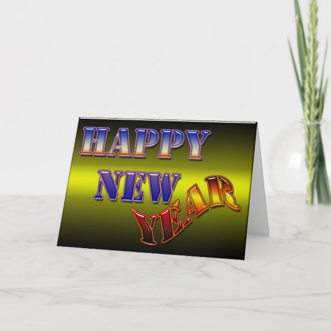 Tarjeta Festiva Feliz Año Nuevo (Anverso)