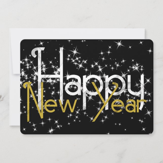 Tarjeta Festiva Feliz Año Nuevo (Anverso)