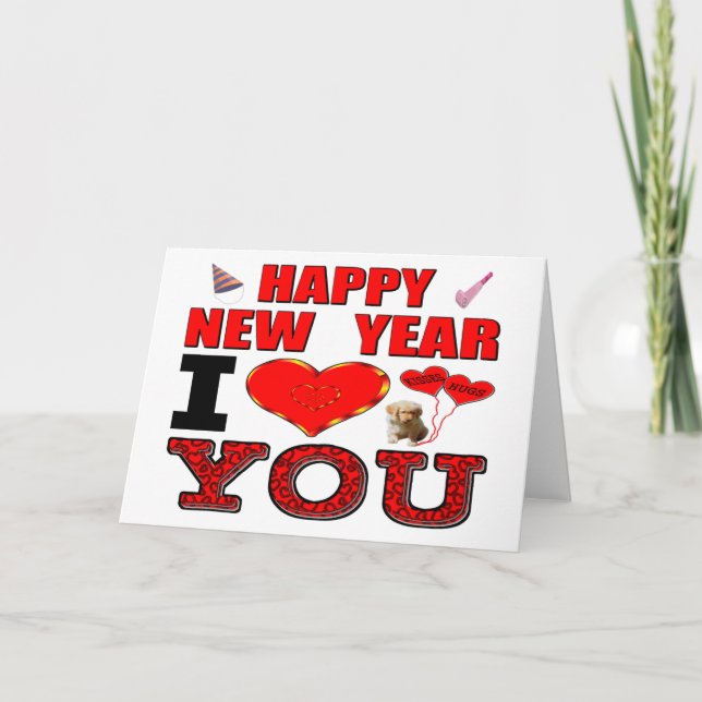 Tarjeta Festiva Feliz Año Nuevo (Anverso)