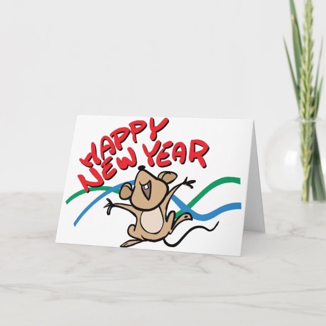 Tarjeta Festiva Feliz Año Nuevo (Anverso)