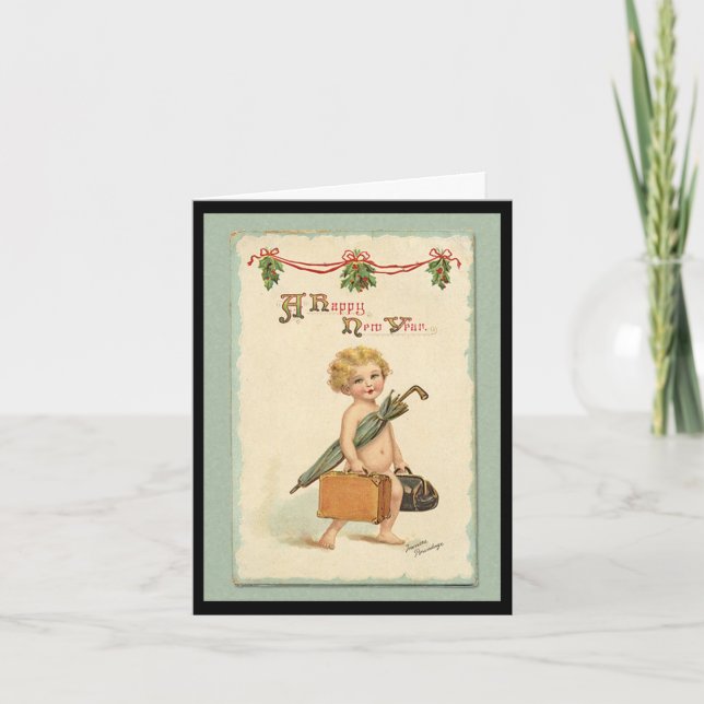 Tarjeta Festiva Feliz Año Nuevo (Anverso)