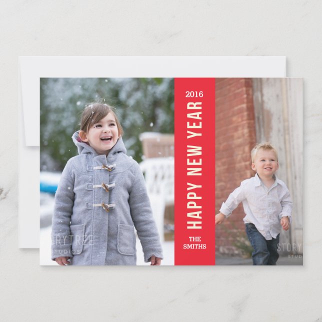 Tarjeta Festiva Feliz año nuevo (Anverso)