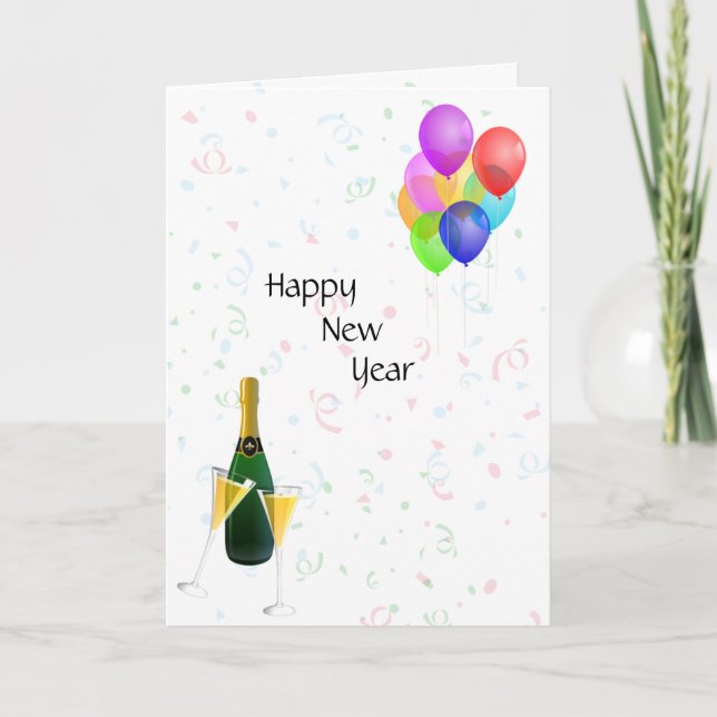 Tarjeta Festiva Feliz Año Nuevo (Anverso)