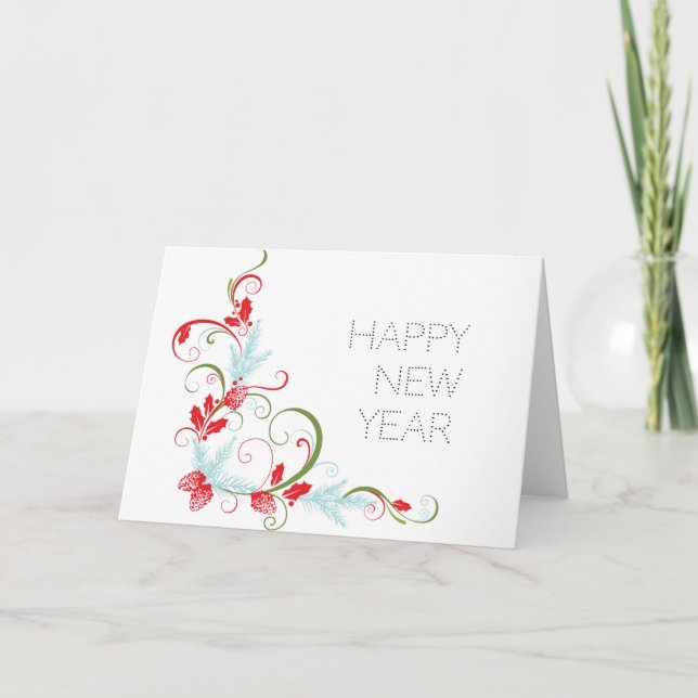 Tarjeta Festiva Feliz Año Nuevo (Anverso)