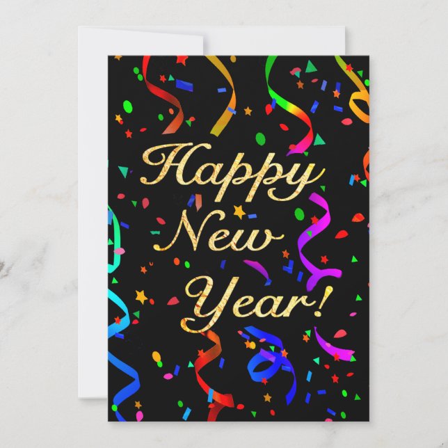 Tarjeta Festiva "¡Feliz Año Nuevo!" (Anverso)