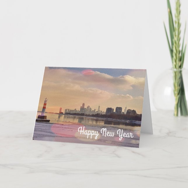 Tarjeta Festiva Feliz Año Nuevo (Anverso)