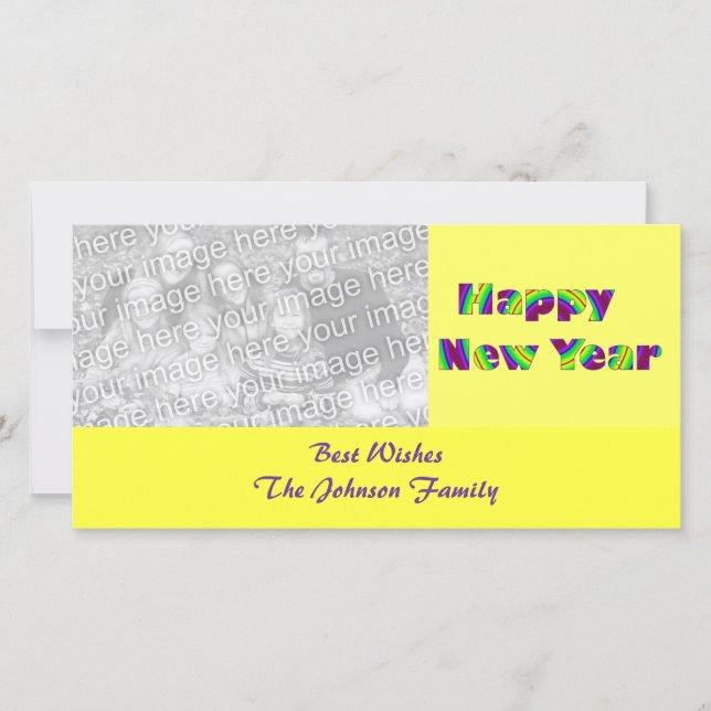 Tarjeta Festiva Feliz Año Nuevo (Anverso)