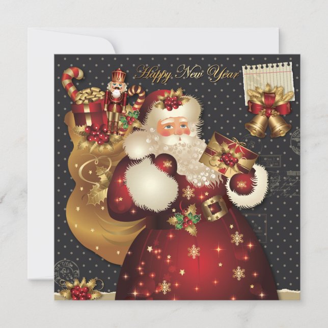 Tarjeta Festiva Feliz Año Nuevo (Anverso)
