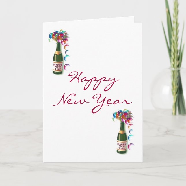 Tarjeta Festiva Feliz Año Nuevo (Anverso)