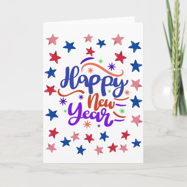 Tarjeta Festiva Feliz año nuevo (Anverso)