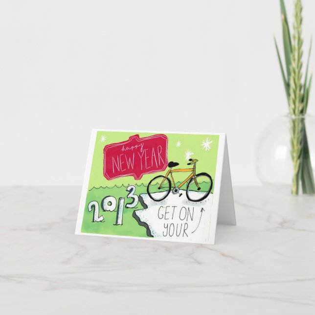 Tarjeta Festiva Feliz Año Nuevo (Anverso)