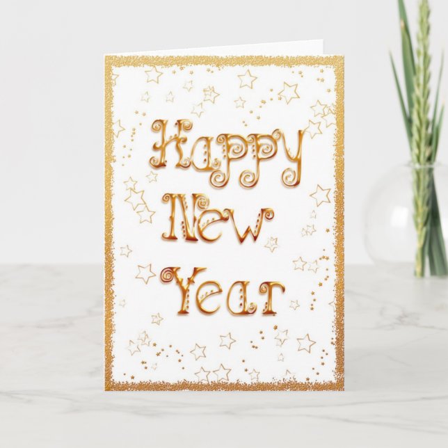 Tarjeta Festiva Feliz Año Nuevo (Anverso)