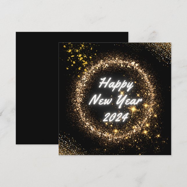 Tarjeta Festiva feliz año nuevo (Anverso / Reverso)