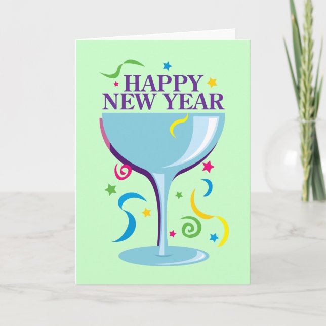 Tarjeta Festiva Feliz Año Nuevo (Anverso)