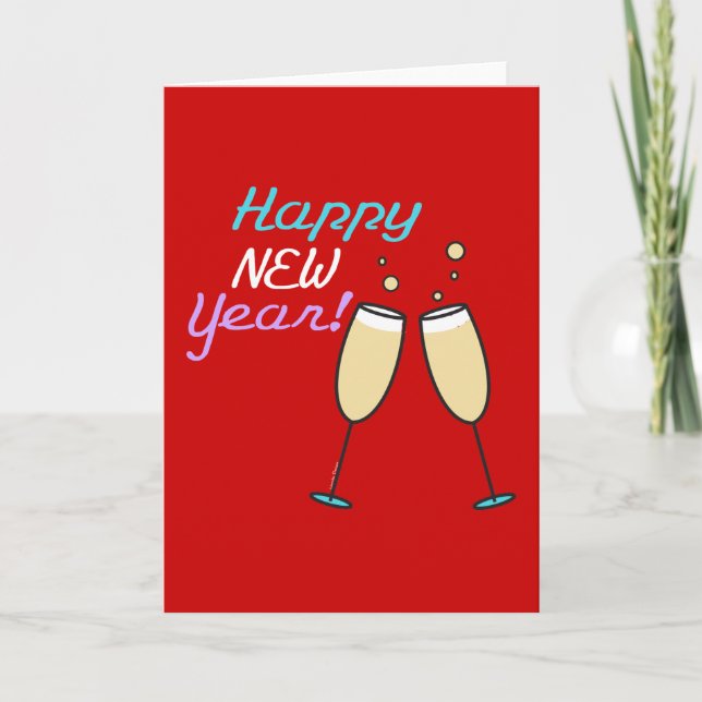 Tarjeta Festiva Feliz Año Nuevo (Anverso)