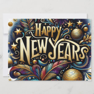 Tarjeta Festiva Feliz Año Nuevo