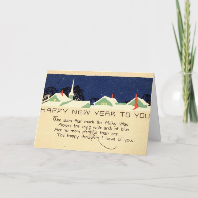 Tarjeta Festiva Feliz Año Nuevo 1915 (Anverso)