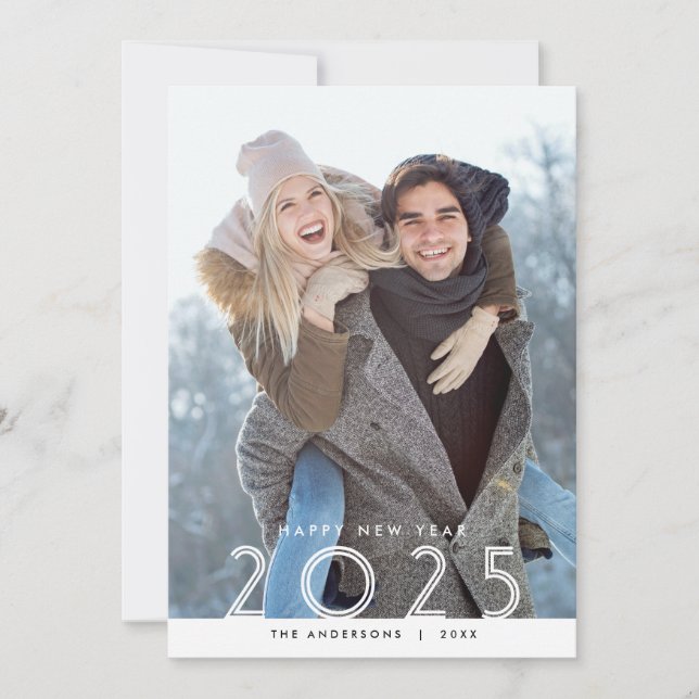 Tarjeta Festiva Feliz Año Nuevo 2020 Foto (Anverso)