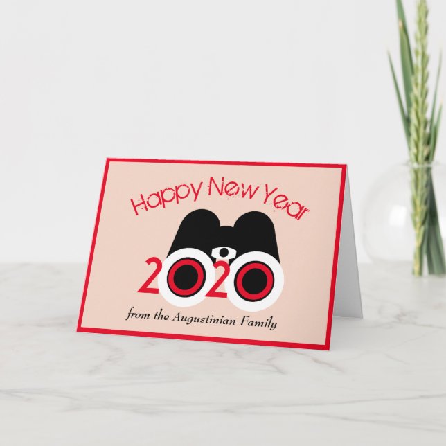 Tarjeta Festiva FELIZ AÑO NUEVO 2020 Visión Estacional Personaliza (Anverso)