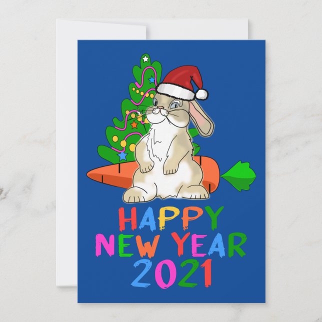 Tarjeta Festiva Feliz Año Nuevo 2021 (Anverso)