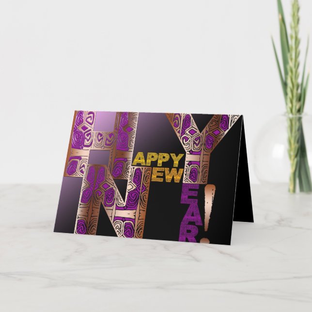 Tarjeta Festiva Feliz Año Nuevo 2022 Cartas Decorativas (Anverso)