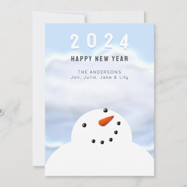 Tarjeta Festiva Feliz Año Nuevo 2024 (Anverso)