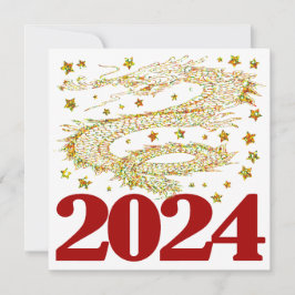 Tarjeta Festiva Feliz Año Nuevo 2024 - 2024 lleno de cosas buenas.