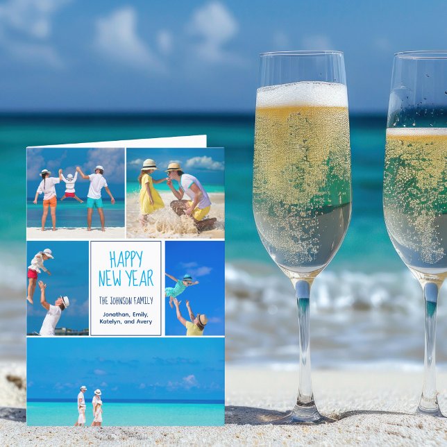 Tarjeta Festiva Feliz Año Nuevo 2024 Moda Collage de fotos moderno (Subido por el creador)