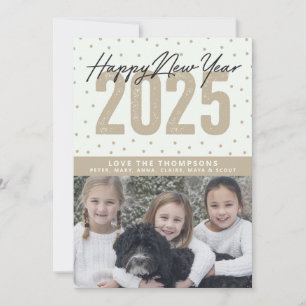 Tarjeta Festiva Feliz Año Nuevo 2025