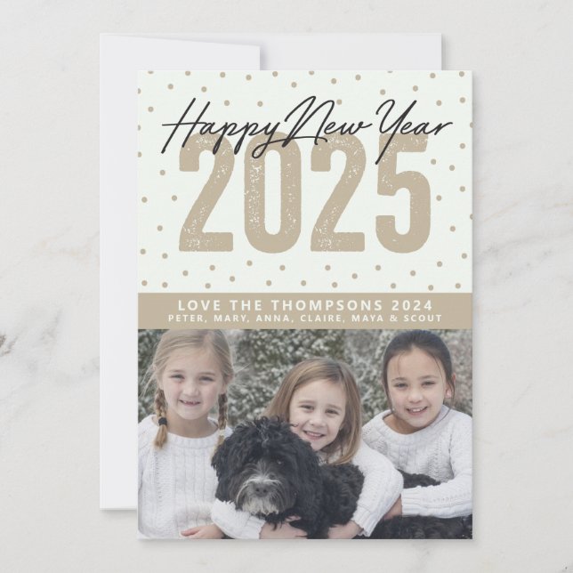 Tarjeta Festiva Feliz Año Nuevo 2025  (Anverso)
