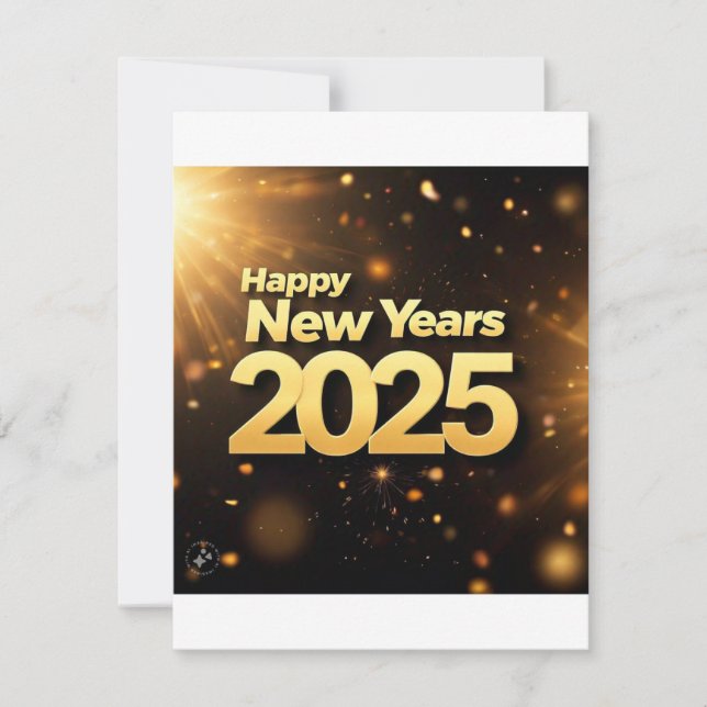 Tarjeta Festiva feliz año nuevo 2025 (Anverso)