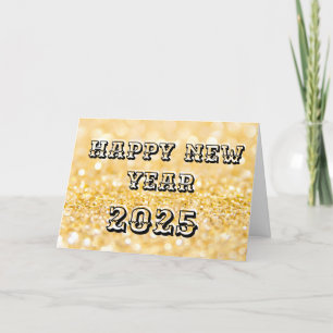 Tarjeta Festiva Feliz Año Nuevo 2025 Chic Personalizado Negocios O